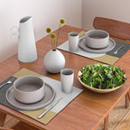 Halfmoon Colorblock - Black White on Gold Placemat Gallery Image 2