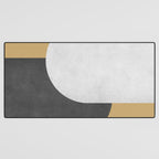 Halfmoon Colorblock - Black White on Gold Desk Mat Gallery Image 3