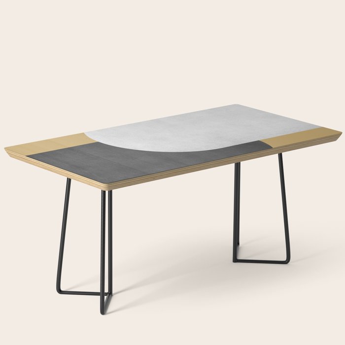 Halfmoon Colorblock - Black White on Gold Coffee Table Gallery Image 1