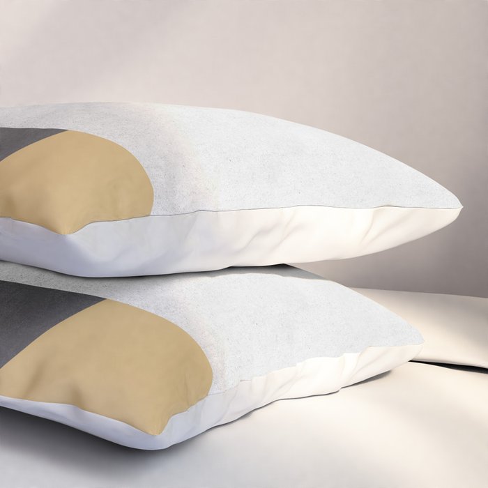 Halfmoon Colorblock - Black White on Gold Pillow Sham Gallery Image 3
