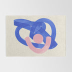 Pink And Blue Round Orbit Rug Gallery Image 2