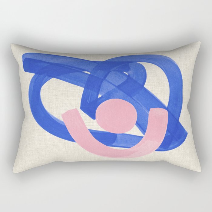 Pink And Blue Round Orbit Rectangular Pillow Gallery Image 2