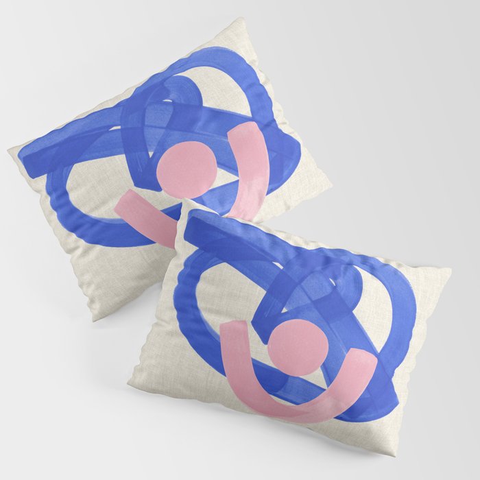 Pink And Blue Round Orbit Pillow Sham Gallery Image 3
