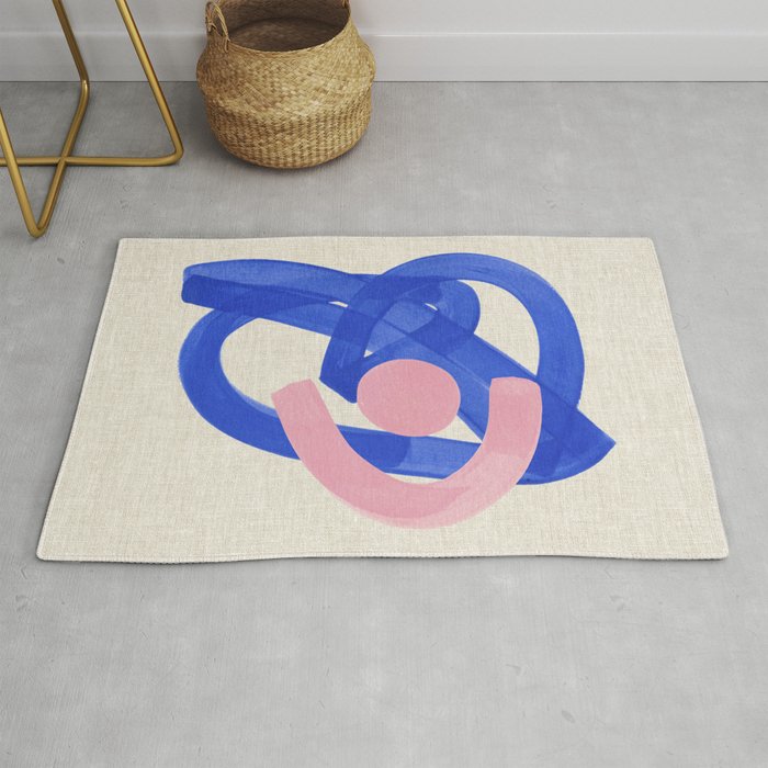 Pink And Blue Round Orbit Rug Gallery Image 1