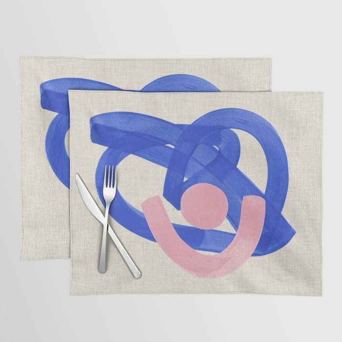 Pink And Blue Round Orbit Placemat Gallery Image 1