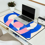 Pink And Blue Round Orbit Desk Mat Gallery Image 2