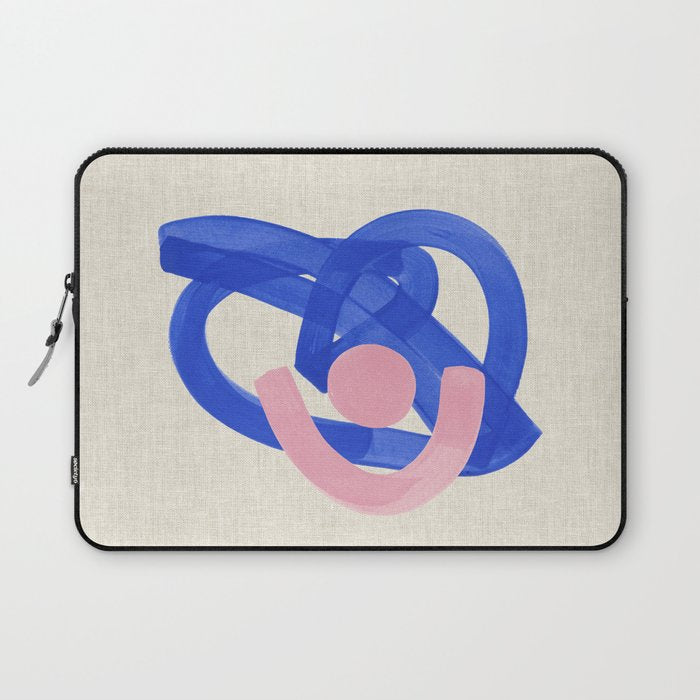 Pink And Blue Round Orbit Laptop Sleeve Gallery Image 1