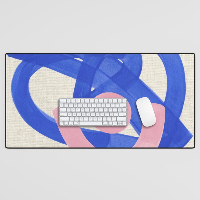 Pink And Blue Round Orbit Desk Mat Gallery Image 1