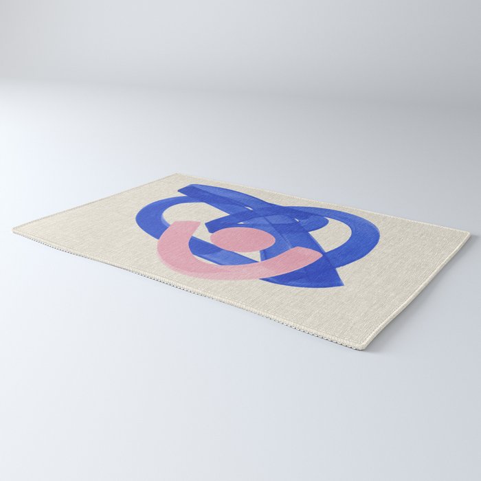 Pink And Blue Round Orbit Rug Gallery Image 3
