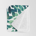 Floral Watercolor, Navy, Blue Teal, Abstract Watercolor Throw Blanket Gallery Image 3