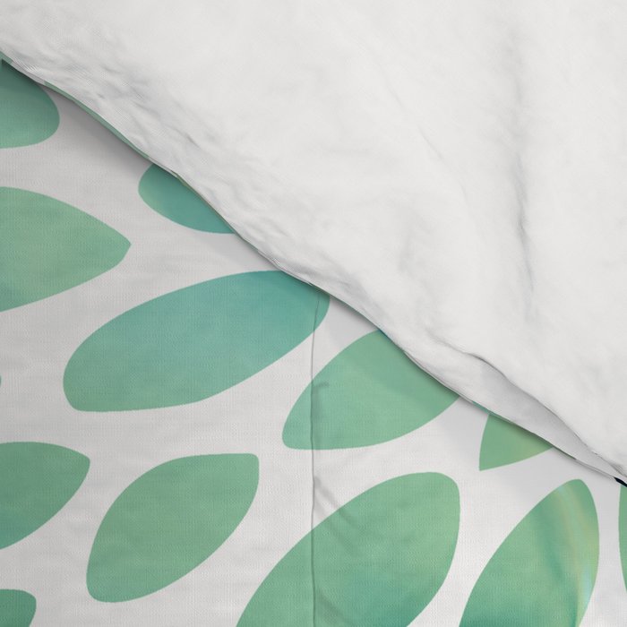 Floral Watercolor, Navy, Blue Teal, Abstract Watercolor Comforter Gallery Image 4