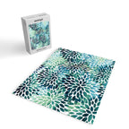 Floral Watercolor, Navy, Blue Teal, Abstract Watercolor Jigsaw Puzzle Gallery Image 2