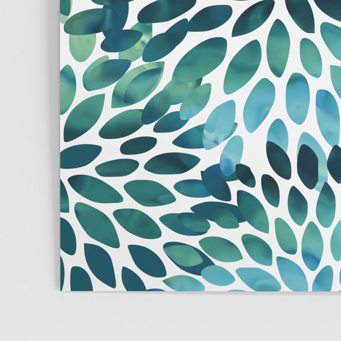 Floral Watercolor, Navy, Blue Teal, Abstract Watercolor Poster Gallery Image 3