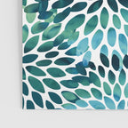 Floral Watercolor, Navy, Blue Teal, Abstract Watercolor Poster Gallery Image 3