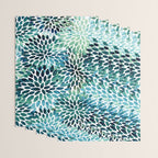 Floral Watercolor, Navy, Blue Teal, Abstract Watercolor Wrapping Paper Gallery Image 3