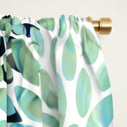 Floral Watercolor, Navy, Blue Teal, Abstract Watercolor Window Curtain Gallery Image 2
