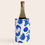 Sleepy Cozy Kitty Cats in Royal Blue & White Wine Chiller Gallery Image 3