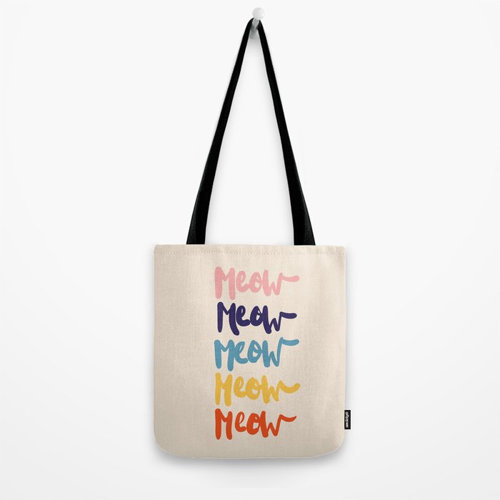 Meow Meow says the cat - typography Tote Bag Gallery Image 2