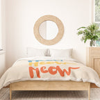 Meow Meow says the cat - typography Duvet Cover Gallery Image 3