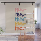 Meow Meow says the cat - typography Wall Mural Gallery Image 1