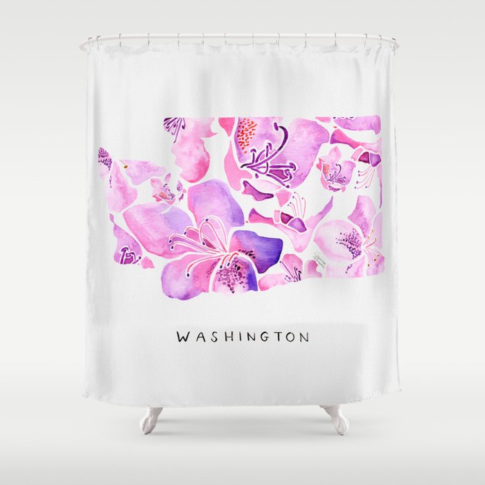 Washington State Rhododendron Shower Curtain Gallery Image 1