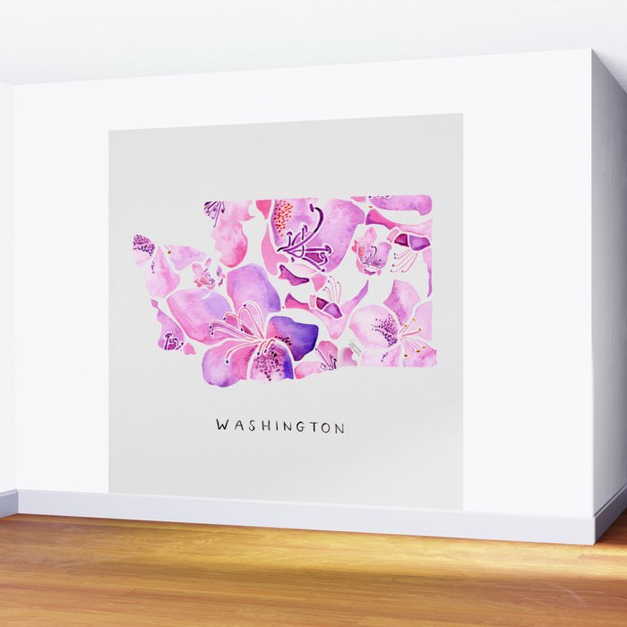 Washington State Rhododendron Wall Mural Gallery Image 2