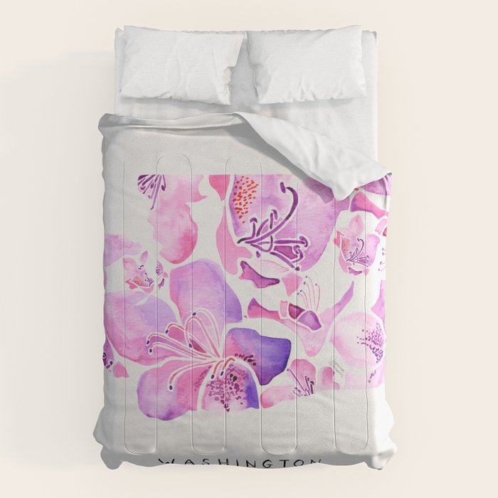 Washington State Rhododendron Comforter Gallery Image 1