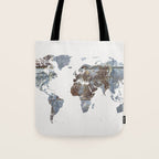 World Map(metal) Tote Bag Gallery Image 1