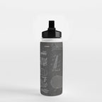 Golf Clubs Patent - Golfing Art - Black Chalkboard Water Bottle Gallery Image 2