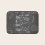Golf Clubs Patent - Golfing Art - Black Chalkboard Bath Mat Gallery Image 1