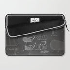 Golf Clubs Patent - Golfing Art - Black Chalkboard Laptop Sleeve Gallery Image 2