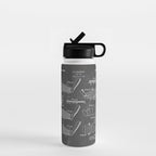 Golf Clubs Patent - Golfing Art - Black Chalkboard Water Bottle Gallery Image 1