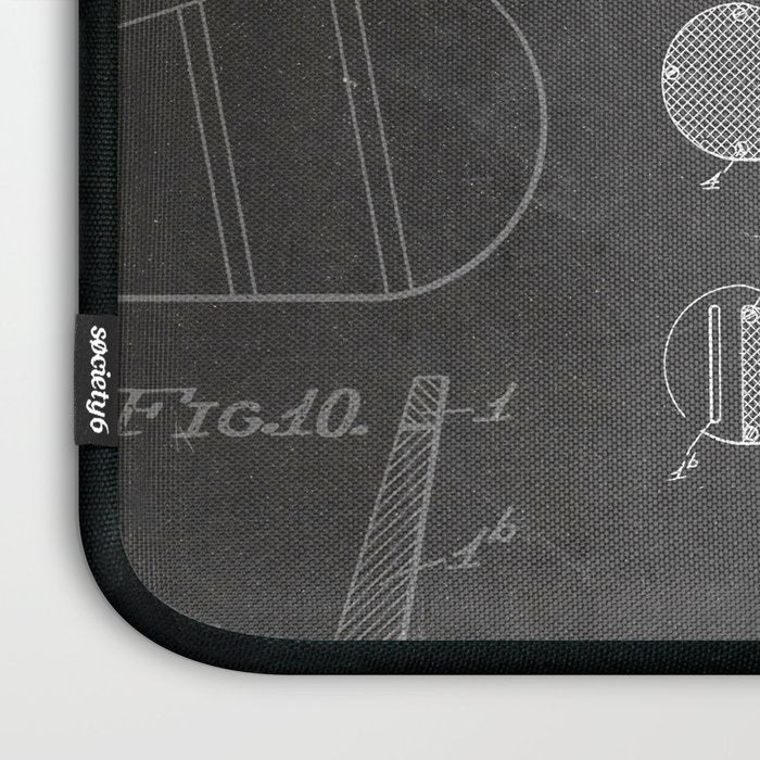 Golf Clubs Patent - Golfing Art - Black Chalkboard Laptop Sleeve Gallery Image 3