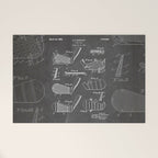 Golf Clubs Patent - Golfing Art - Black Chalkboard Welcome Mat Gallery Image 1