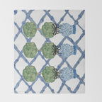 Hand Painted Bamboo Trellis Chinoiserie Ginger Jar  Throw Blanket Gallery Image 2