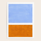 Pastel Royal Blue Yellow ochre Mid Century Modern Abstract Minimalist Rothko Color Field Squares Poster Gallery Image 4
