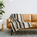 Classic Stripes VII - Neutral Vintage Throw Blanket Gallery Image 1