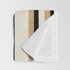 Classic Stripes VII - Neutral Vintage Throw Blanket Gallery Image 3