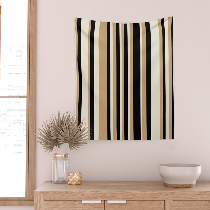 Classic Stripes VII - Neutral Vintage Wall Tapestry Gallery Image 2