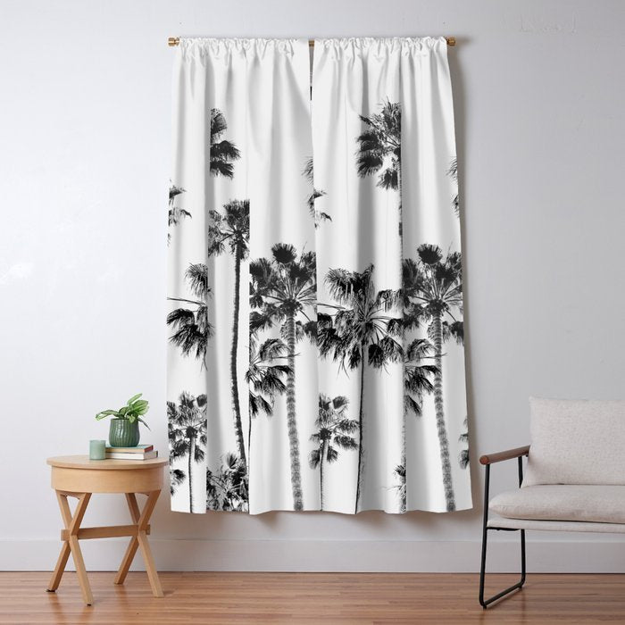 Black & White Palms 3 Window Curtain Gallery Image 5