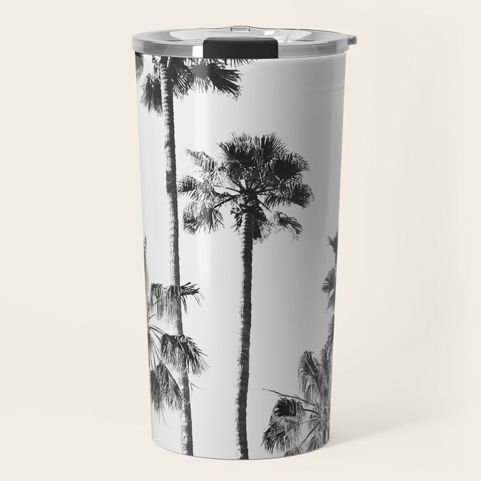 Black & White Palms 3 Travel Mug Gallery Image 1