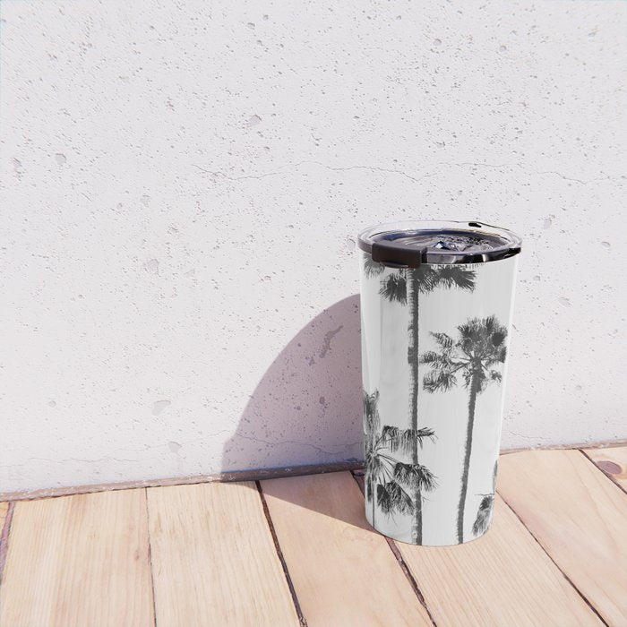 Black & White Palms 3 Travel Mug Gallery Image 4