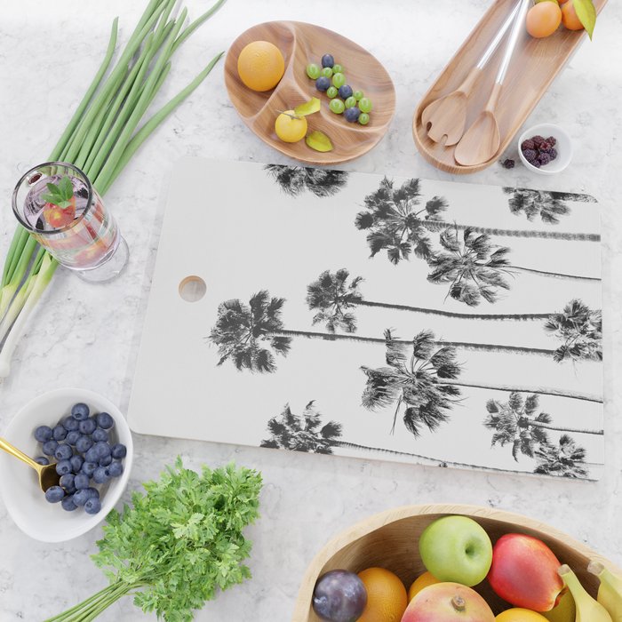 Black & White Palms 3 Cutting Board Gallery Image 2