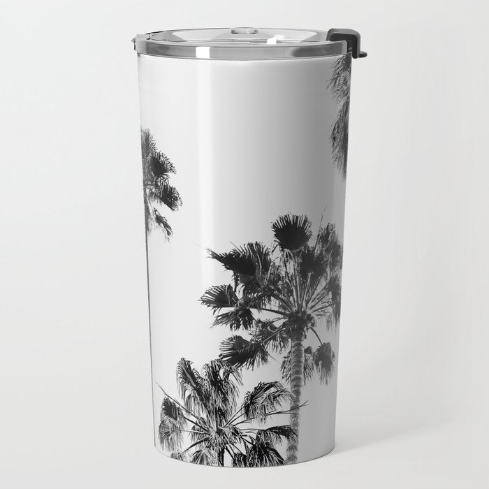 Black & White Palms 3 Travel Mug Gallery Image 2
