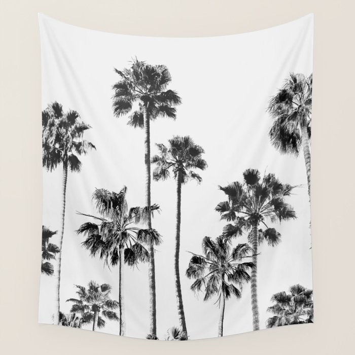 Black & White Palms 3 Wall Tapestry Gallery Image 4