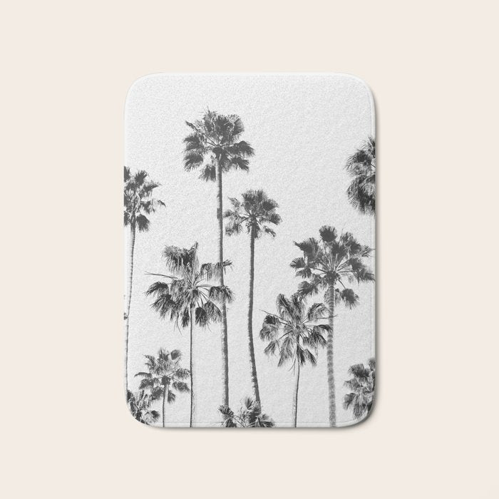 Black & White Palms 3 Bath Mat Gallery Image 1