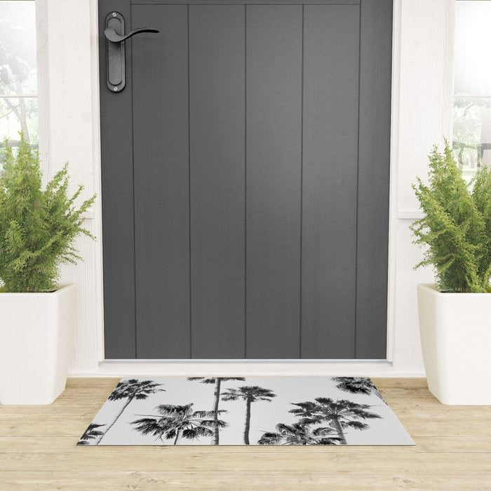 Black & White Palms 3 Welcome Mat Gallery Image 3