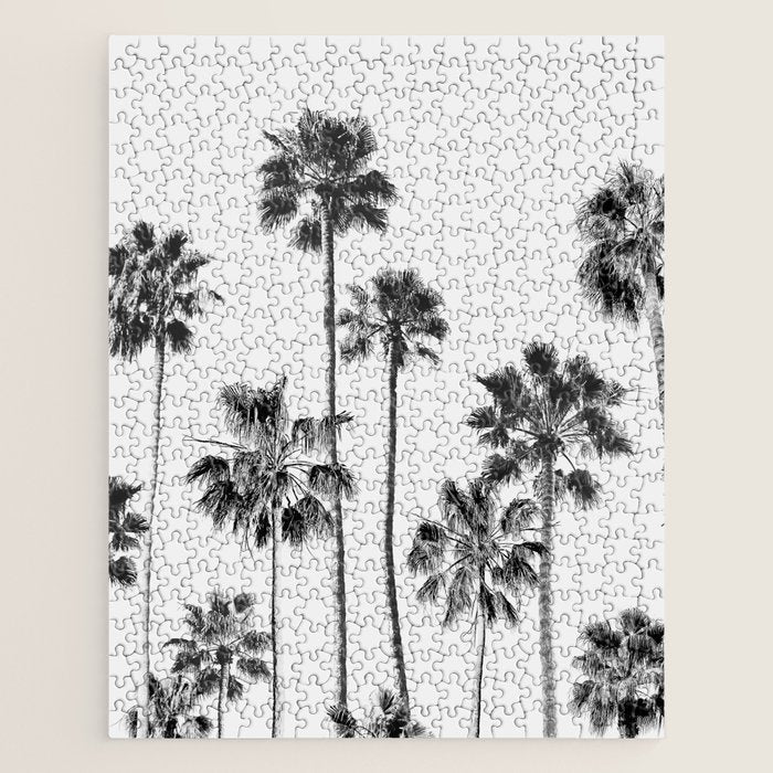 Black & White Palms 3 Jigsaw Puzzle Gallery Image 1