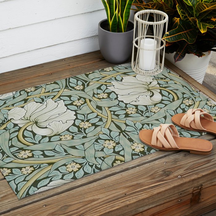 William Morris - Pimpernel Art Print, Vintage Museum Exhibition Art, Botanical Floral Pattern Outdoor Rug Gallery Image 2