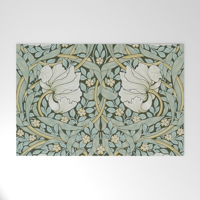 William Morris - Pimpernel Art Print, Vintage Museum Exhibition Art, Botanical Floral Pattern Welcome Mat Gallery Image 1